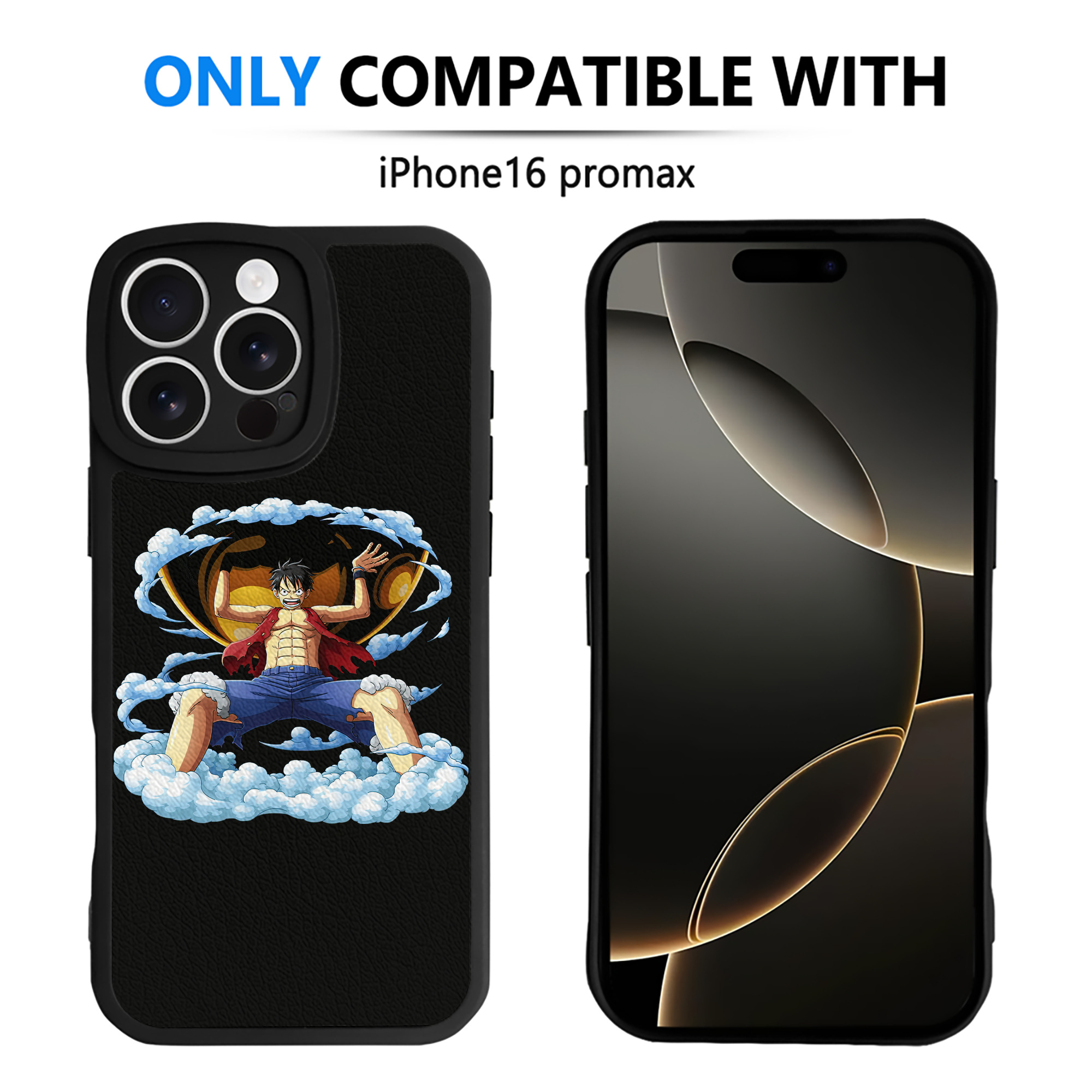 （画像用） ワンピース モンキー・D・ルフィ ONE PIECE Monkey D. Luffy 【iPhone 16シリーズ対応】シリコンスマホケース（レザー調） 材質：シリコン